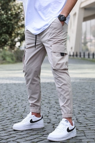 Madmext Bej Kargo Cep Erkek Jogger Pantolon 5461 Bej
