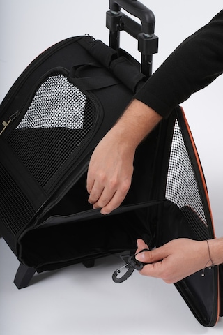 Brave Paws Tekerlekli Plastik Fileli Kedi Köpek Taşıma Çantası Çekçek Mekanizmalı