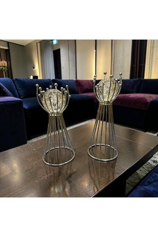 Silver Orb Dekoratif Obje Seti Cam Küre Detaylı Modern Lüks Salon Aksesuarı İkili Silver Orb Dekoratif Obje Seti Cam Küre Detaylı Modern Lüks Salon Aksesuarı İkili