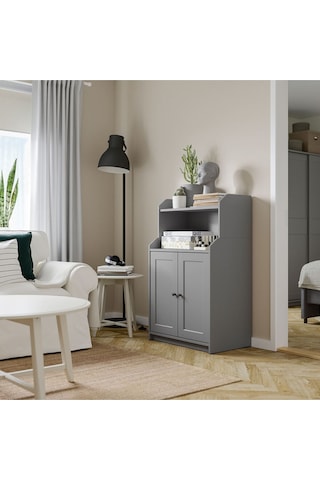 Büfe, Gri, 70x116 Cm Depolama Ve Organizasyo Vitrin Gri