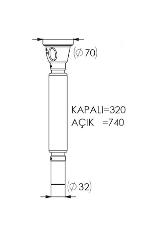 Körüklü Sifon Stnd.32 70 Mm. 001