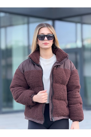 Kadın Kürklü Peluş Mont Çok Renkli