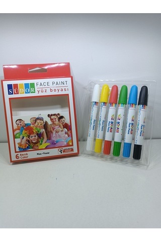 Yüz Boyası / Yüz Boyama Kalemi / Palyaço Kalemi - 6 Renk 6 Renk