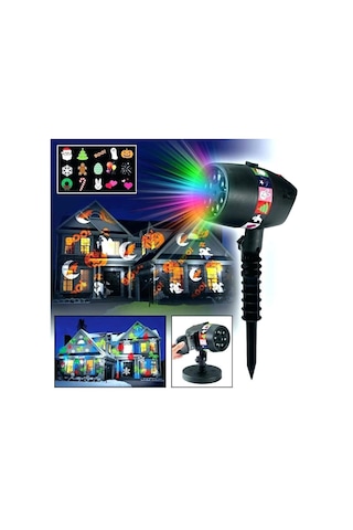 Sge Teknoloji 12 Farklı Desen Lazer Projektör Yansıtmalı Ev Bahçe Dekorasyon Aydınlatma