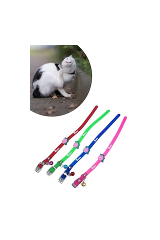 Roichil Çıngıraklı Zilli Sevimli Renkli Slikon Kedi Köpek Boyun Tasması