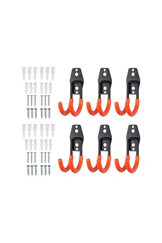 6 Adet Kullanışlı Çelik Garaj Depolama Çift Kanca Ağır Hizmet Tipi Duvar Kancası J Tipi Ağır Hizmet Tipi Kanca, Toplu Mallar, Bisikletler, Merdivenler Vb. İçin Uygundur. Çok Renkli