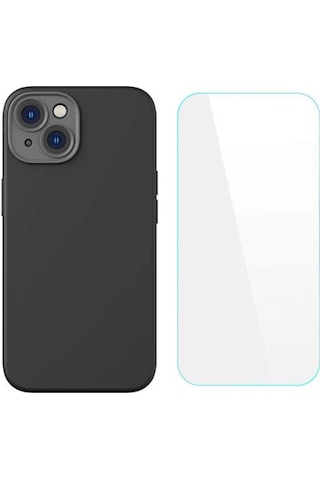 Baseus Kamera Korumalı Apple Uyumlu iPhone 14 6.1 Silikon Kılıf Ve Ful Kaplama Kırılmaz Ekran Koruyucu Seti