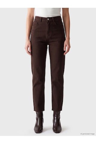 Lcw Comfort Kahverengi Straight Fit Kadın Jean Pantolon