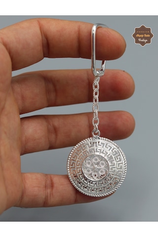 Karo Desenli Model 925 Ayar Gümüş Telkari Anahtarlık 201025143 Gümüş