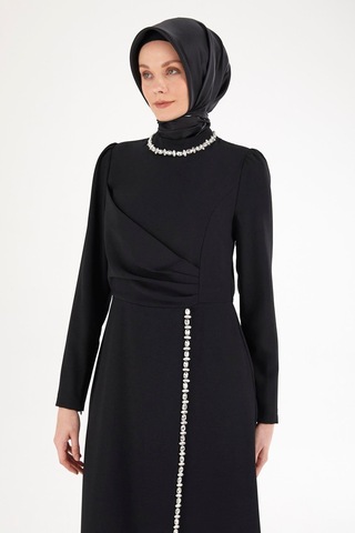 Armine Trend Taş Desenli Elbise-siyah 25yt912 Siyah