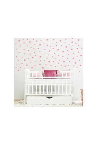 - 3-4-5cm Ebatlarında Karışık 112 Adet Bebe Pembe Yıldız Sticker Nocolor-c8484b42