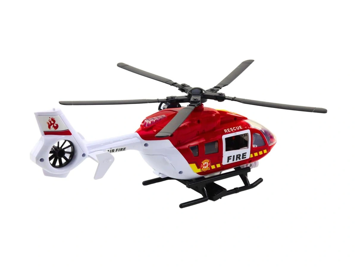 Sesli Işıklı Çek Bırak İtfaiye Helikopteri Çok Renkli
