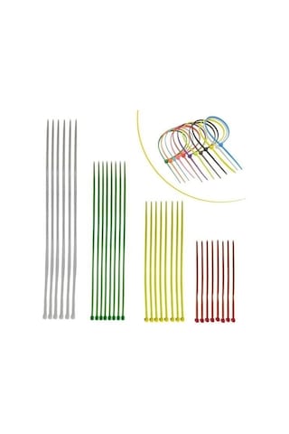 30 Parça Plastik Kablo Kelepçe Seti Kablo Düzenleyici Bağlama Bantları Rekli