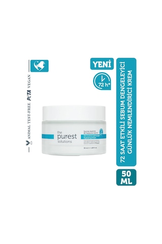 The Purest Solutions 72 Saat Etkili Sebum Dengeleyici Günlük Nemlendirici Krem 50 ML The Purest Solutions 72 Saat Etkili Sebum Dengeleyici Günlük Nemlendirici Krem 50 ML