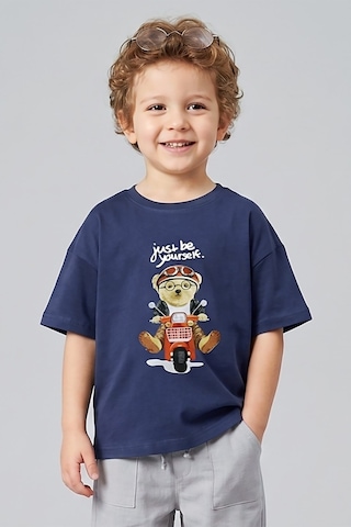 Dmb Boys & Gırls Erkek Çocuk Ayıcık Baskılı Tshirt 1-7 Yaş Mavi-2797