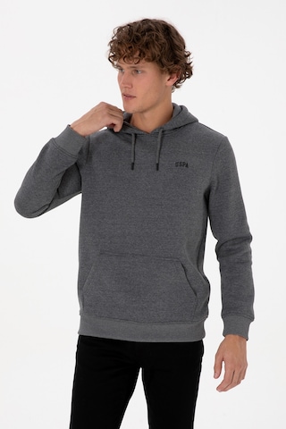U.S. Polo Assn. Erkek Regular Fit Kapüşonlu Şardonlu Antrasit Melanj Basic Sweatshirt 50315582-VR081