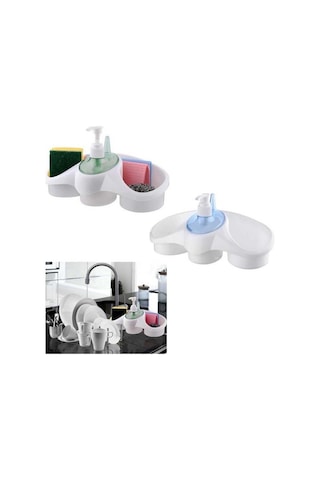 Büro Ev Ofis Mutfak Düzeni İçin Deterjanlık Sünger Hazneli Sıvı Sabunluk Diğer