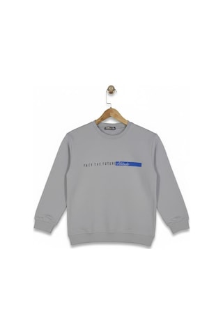 Baglan Erkek Çocuk Önü Baskılı Sweatshirt Bgl-st05235 Gri
