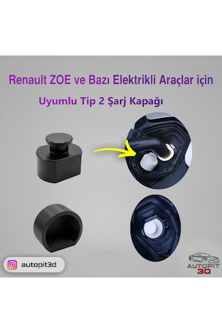 Renault Zoe Ve Bazı Elektrikli Araçlarla Uyumlu Tip 2 Şarj Kapağı