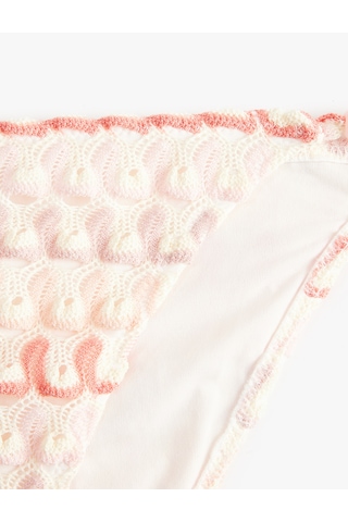 Koton Koton X Sibil Çetinkaya - Yanları Bağlamalı İpli Kroşe Bikini Altı Pembe Desenli 6sak00215mm