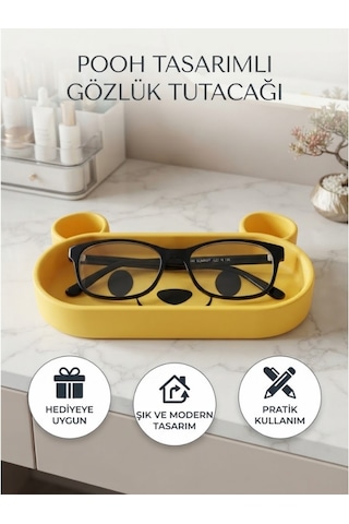 Sarı Ayıcık Tasarımlı Gözlük Tutucu Ve Çok Amaçlı Organizer