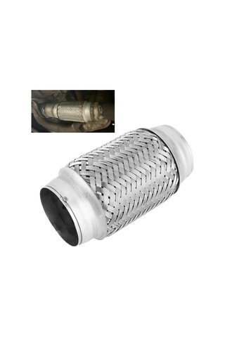 Reedark 63mm X 150mm Paslanmaz Çelik Dokuma Egemen Boru, Motor Titreşimini Yalıtır, Egzos Sistemi Yaşamını Uzattır - Evrensel Uyumlu