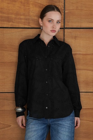 Verymoda Kordeneli Gömlek - F2079 SİYAH
