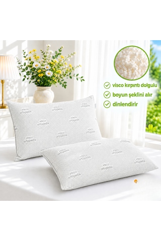 Visco Dolgulu Ortopedik Yastık 50x70 Cm -boyun Desteği Sağlar. Gri
