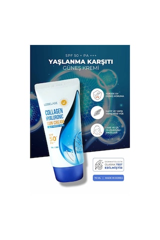 Lebelage Kolajen Güneş Kremi Spf 50 + Pa +++ Collagen Hyaluronic Sun Cream