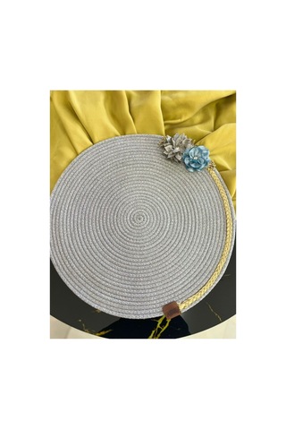 3 Adet Jüt Örme Çiçekli Supla El Yapımı Amerikan Servis Masa Altlığı Placemat 39 Cm Diğer