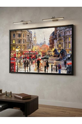 Londra Aslanı Ve Işıklar Altında İkili Set - 2 X 1000 Parça Manzara İkili Puzzle Seti