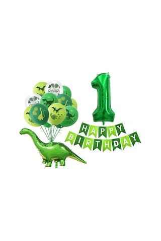 Vkemall Küçük Dinozorlu Kartoon Sayı Balon Seti - Doğum Günü Partileri İçin 32 Ve 12 İnç Lateks Balonlar Paketi