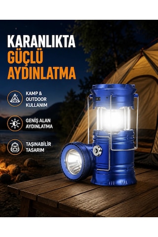 Mey İthalat Güneş Enerjisiyle Çalışan Kamp Feneri Hafif Portatif Uzun Ömürlü