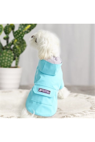 Köpek Yağmurluk Kapüşonlu Dört Ayaklı Giysiler Su Geçirmez Her Şey Dahil Küçük Köpek Pet Yağmurluk, Boyut: Xl Göl Mavisi