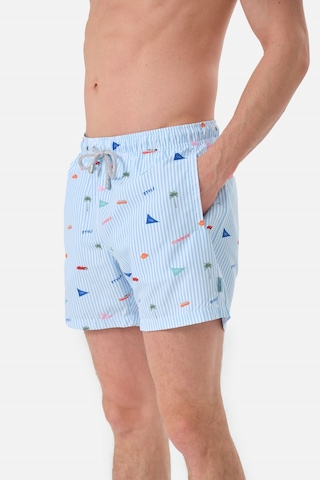 John Frank Deniz Şortu All Over Cepli Mayo Short Erkek Mayo Short Jfsssw30strıpes Mavi-beyaz