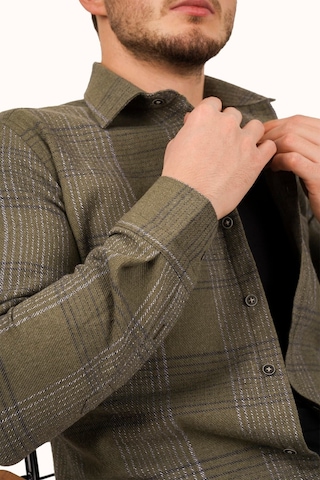 Haki Tek Cepli Oduncu Slimfit Hediye Kutulu Gömlek Haki