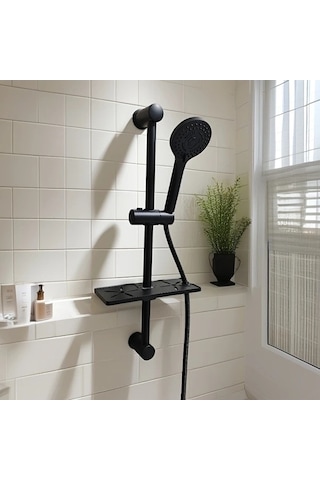 Fastbuy Challenger Simli Takım Elbise: Paslanmaz 5 Fonksiyonlu Duş Başlığı Seti, Ayarlanabilir Yükseklik, 59'' Hortum & Raf