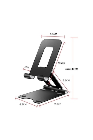 A30 Masaüstü Metal Telefon Stand Tutacağı Çift Eksenli Katlanabilir