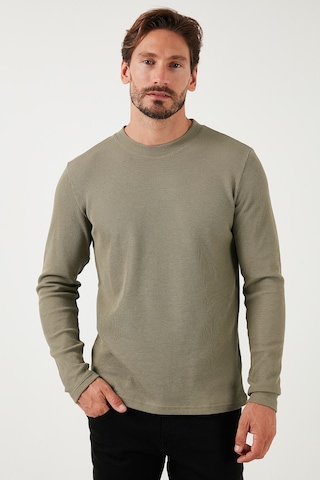 Buratti Pamuklu Bisiklet Yaka Slim Fit Basic Erkek Sweat 5905073 Vizon Yeşili