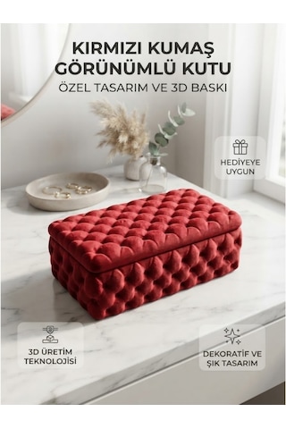 Kapitone Kutu Ve Özel Tasarım Düzenleyici Kırmızı