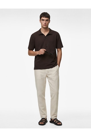 Koton Regular Fit Pamuklu Pike Kumaş Kısa Kollu Polo Yaka Tişört Kahverengi 6sam10284mk Kahve