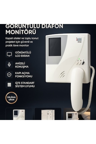 Audıo 001651 Gts Standart Görüntülü Diafon Monitörü 4 Ahizeli Video Interkom - İlave Daire Monitörü