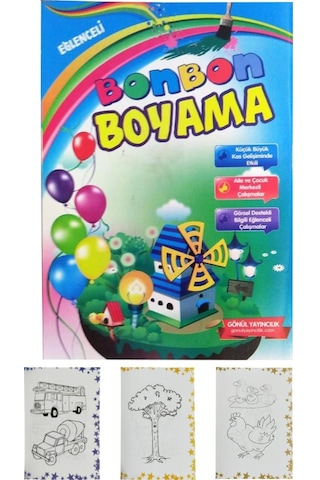 Boyama Kitabı Kalın 1 Adet 3-6 Yaşa Uygun Boyama Kitabı 64 Sayfa Çek Kopar Boya Bonbon Boyama Okul Öncesi Kreş Anasınıfı