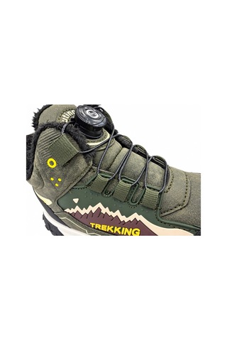 Tutınom Çocuk Mekanizma Bağcıklı Sportif Tasarım İçi Tüylü Outdoor Trekking Bot Haki