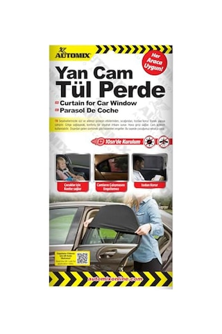 Badem10 Automix Araba Araç Otomobil Oto Güneş Koruyucu Gölge Yan Cam Pencere Tül Perde Güneşliği 44817 Genel