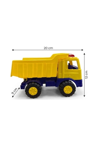 İttirmeli Damperli Kamyon 20 Cm Yükselebilen Kasalı İş Makinası Temalı Oyuncak Kamyon Çok Renkli