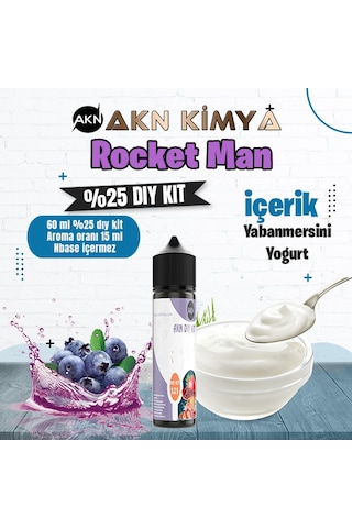 One Hit Wonder Rocket Man Yoğun Dıy Kit Yabanmersini Yogurt Gıda Aroması %25 Oranda Aroma İçerir Hazır Değildir 60 Ml