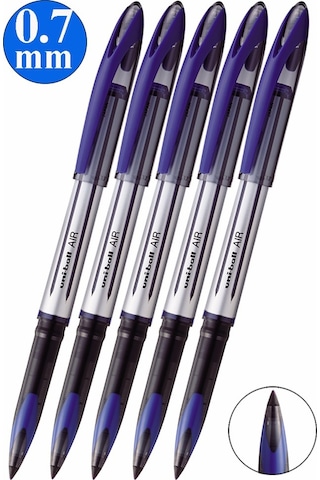 Mavi Pilot Kalem 5 Adet Uniball Air 0.7 Mm Roller Pilot Kalem Uba-188-l Broad Roller Uçlu Likit Mürekkepli Pilot Kalem