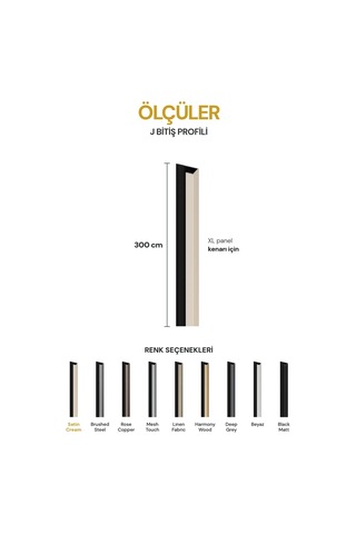 Vilo Mpc J Bitiş Profili Satin Cream 300cm Xl Duvar Paneli Kenar Ve Dış Köşe Bitişi