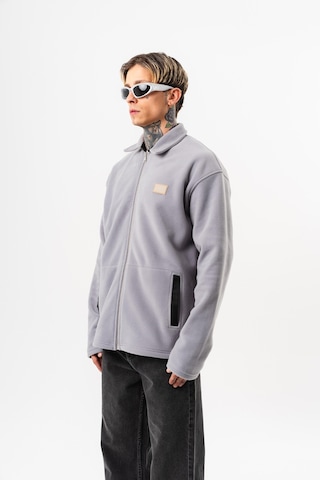 Respire Erkek Zip Oversize Polar Ceket Gri